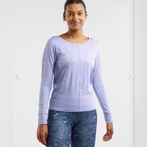 Title Nine Phoenix Pleat Back Long Sleeve Top Deep Purple Textured Size Medium